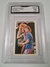 1986 Dandy Rock 'n Bubble Mick Jagger & Tina Turner Playing Card GMA 10 Gem Mint