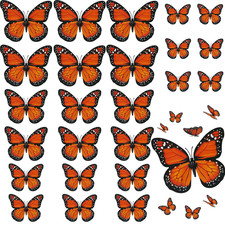 24 Pcs Monarch Butterfly Hair Clips, 3D Butterfly Barrettes Hair Costumes