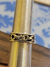 Vintage Sterling Silver Filigree Scroll Square Band Ring 8.3 grams size 9