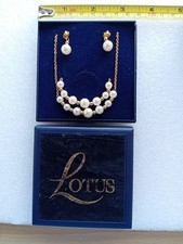 Lotus Boxed 3 Piece Set Collectible Deadstock Unworn Lds Vintage Jewellry