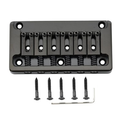 Musiclily Ultra Black Brass 52.5mm Fixed Hardtail Bridge For Strat Tele Guitar