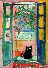 Diamond Art Kits for Adults, Black Cat DIY Diamond Painting Kits, 5D Cat Diamond