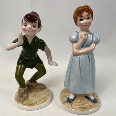 Vintage 1990 s Walt Disney Parks Peter Pan & Wendy Porcelain Figurine Japan EUC