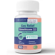 WELMATE | Gas Relief | Simethicone 125mg Softgels | Extra Strength | IBS, ,