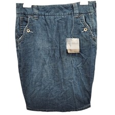 Calvin Klein Jeans Denim Mini Skirt Y2K Blue Medium Wash Straight Pocket Casual