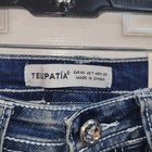 NWT Telepatia Wide Leg Mid Rise Embroidered Skull Rose Denim Jeans 7/28 — photo 3