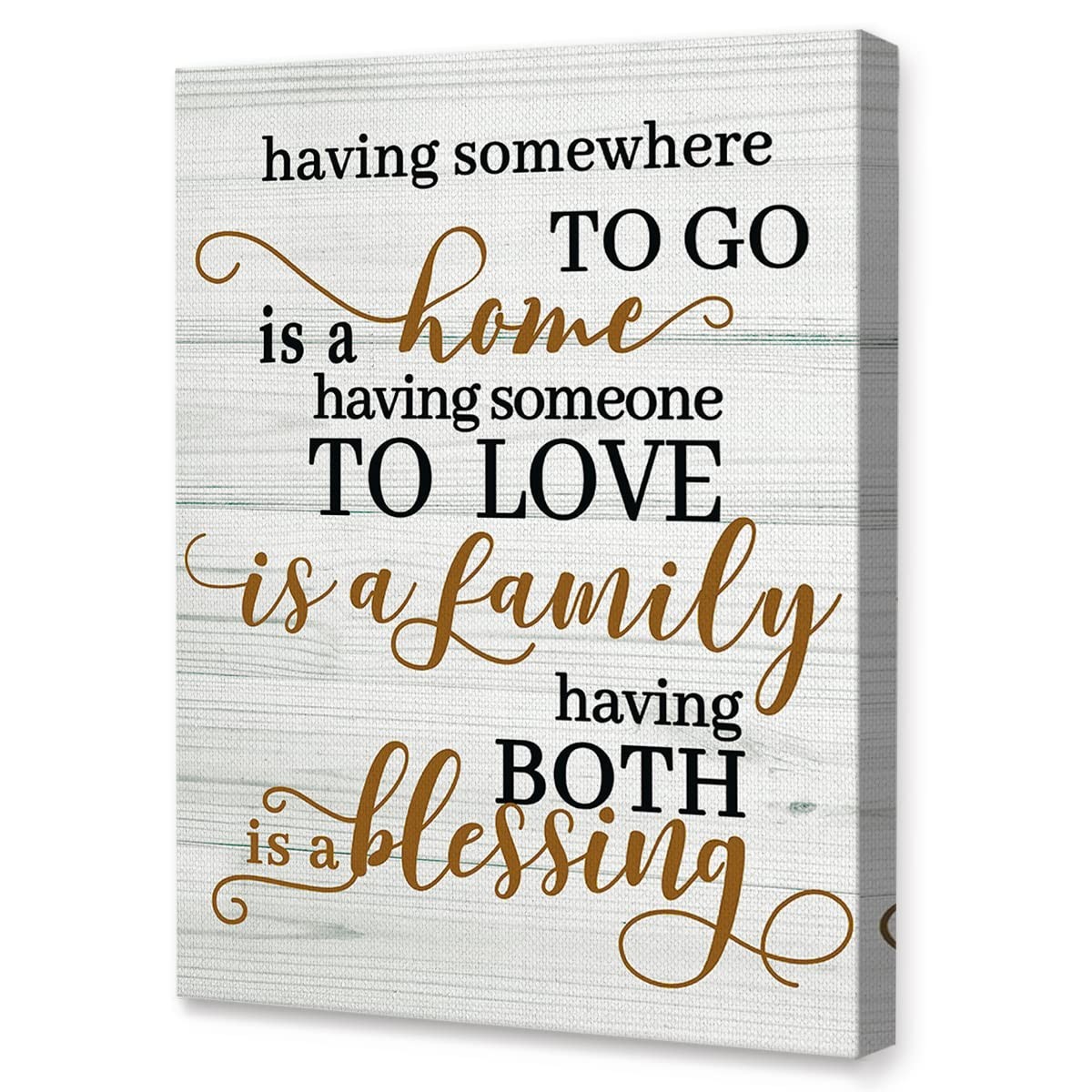 Family Home Blessing Wall Art Decor,Having Somewhere to go is a Home Canvas F...