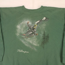 KILLINGTON, VT Vtg 90s Skiing Graphic Crew Neck SWEATSHIRT Men's L
