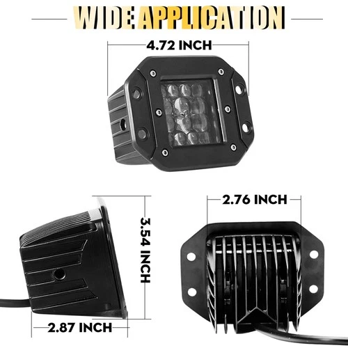 20inch LED Light Bar Flood Spot + 2x 5" 4-Rows Pods + Wiring Kit Offroad SUV ATV - Picture 14 of 24