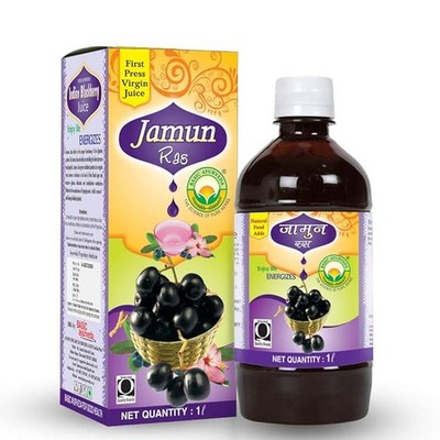 Basic Ayurveda Natürlicher Jamun Ras, Schwarze Beere 1 Litre