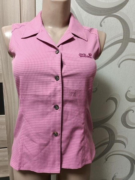 Women Jack Wolfskin Shirt Pink Viscose 32 / XXS /