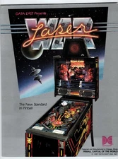1987 Data East Laser War Pinball Arcade Flyer Vintage Ephemera