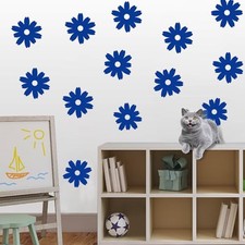 72 Small Daisy Flowers Decals for Back to School Decor Spring Daisy Flora Blue