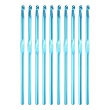 10Pcs Aluminum Crochet Hook 5mm US Size H Size 8 Knitting Needles Blue