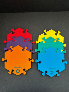 FluentPet HexTiles 6-Pack – All 6 Colors – Button Mats Only – Dog/Cat Setup