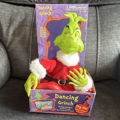 Gemmy Dancing Grinch Animated Musical Figurine 14in w/ Box Dr. Seuss