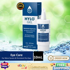 Hylo-Gel Lubricating Eye Drops Dry Eye Relief Preservative New 10ml - 300 drops