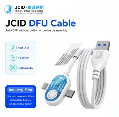 JCID One-Click DFU Repair Cable USB-C LED Status For iPhone 8-16 series and iPad