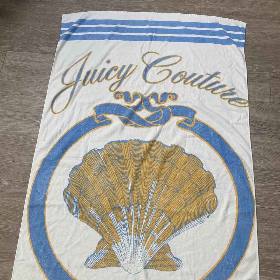 Juicy Couture Towel 90s 00s Summer Of Love Streetwear Shell Beach Pool Towel - Image 2 of 4