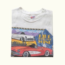 CORVETTE VTG 90s OFFICIAL LICENSED RIDE IN THE WIND HANES USA MADE T SHIRT SZ L