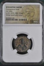 Moneta Gesù Cristo e Croce Latina Impero Bizantino 1075-1081AD NGC Antica Originale
