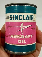 Sinclair Aircraft Oil 3" tall Miniature Can Shaped Bank - Some wear from age
