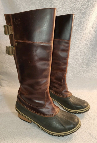 SOREL Women's Brown Slimpack II Riding Tall Equestrian Leather Boots Size 10 - Bild 1 von 16