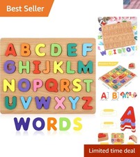 Wooden Alphabet Puzzle for Toddlers 3-5 - Educational ABC Learning Toy
