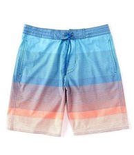 9" Inseam Board Shorts Roundtree  Yorke Stripe Swim Trunks - Aqua/Multi Size 32