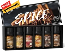 HIQILI Spice Fragrance Oil, Scented Oil 6x10ml 0.33 Fl Oz (Pack of 6), 