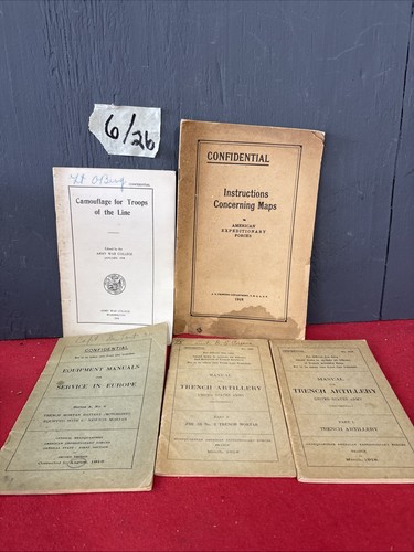 J #20-lot of 5 WWI US ARMY TRAINING  Manuals 1918 Various Training See Photos