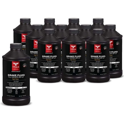 TRIAX Brake Fluid DOT 3&4 Full Synthetic For All Vehicles (12 Quart Pack)
