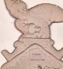 Vintage Die Cut Merry Christmas Santa Claus on Chimney Flat W Germany 9" Tall — photo 3