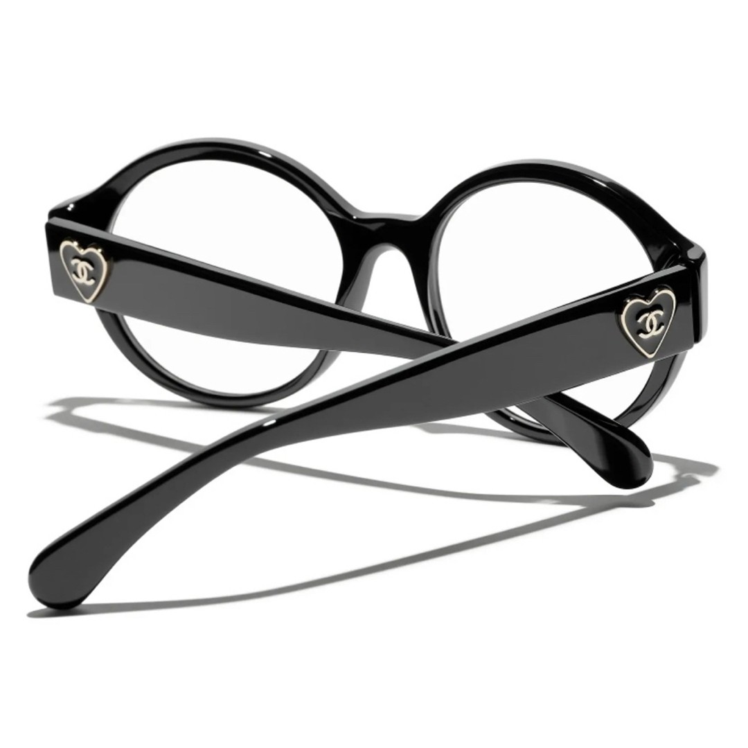CHANEL Heart Logo Acetate Frame Sunglasses