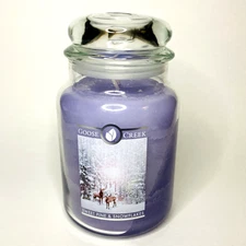 GOOSE CREEK SWEET PINE & SNOWFLAKES 24 oz Candle Purple Large Jar 2-Wick NEW