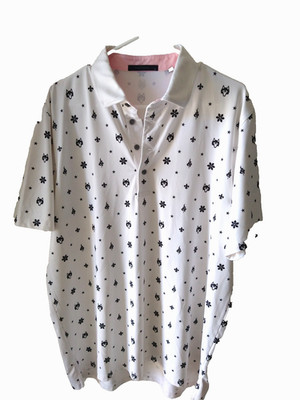 Greyson All Over Wolf Print Performance Golf Polo Shirt Men's Size L #459