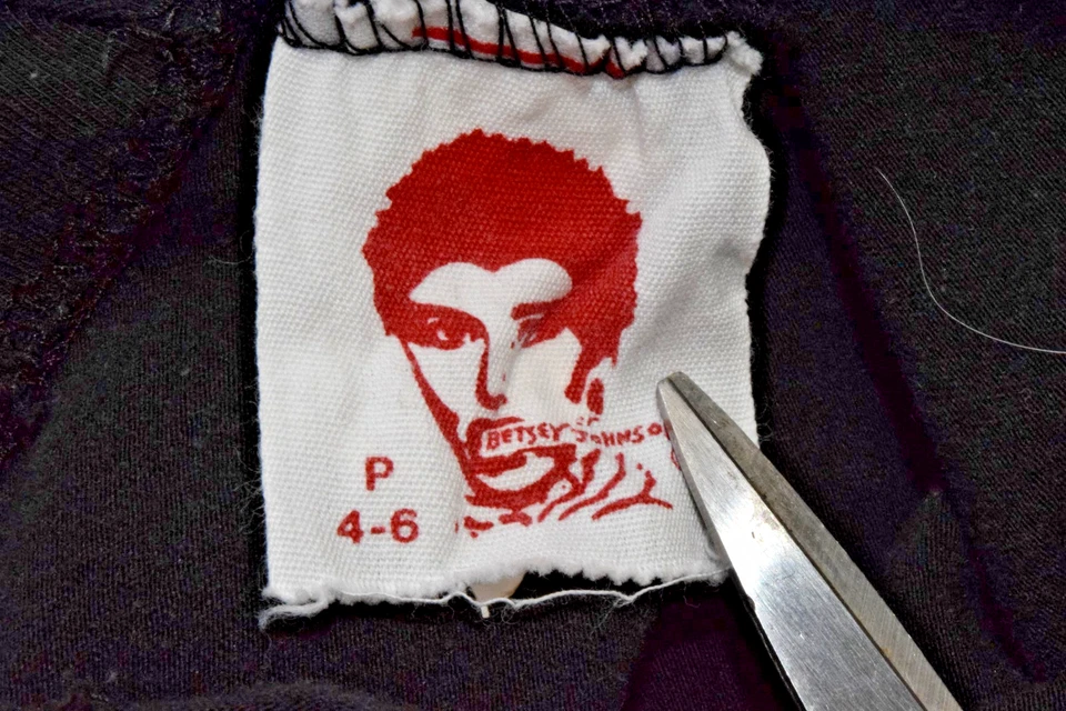 Vintage Betsey Johnson Dress Size S 80s Punk Label Pink Green Tier Rose Made USA - Image 3 of 4