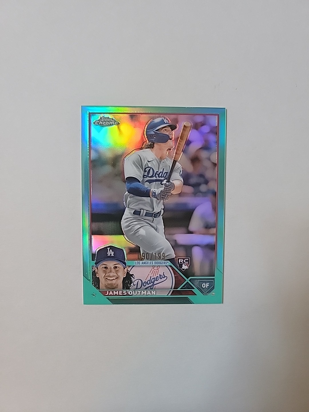 2023 Topps Chrome Baseball James Outman RC #81 Aqua Parallel 90/199 - SD4771