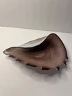 MCM Murano‑Style Amethyst Art Glass Conch Seashell Bowl – Twisted Ribbed Design,