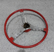 56-62 C1 Corvette Red Steering Wheel Whub--original Gm -survivor