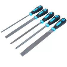 5pc 8" Inch Engineers File Set for Metal Round Flat Triangular Half Round Square