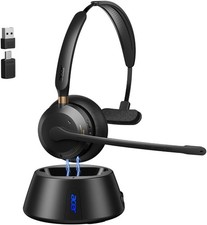 Wireless Headset with Mic for Work, AI ENC Noise Cancelling for Clear Call