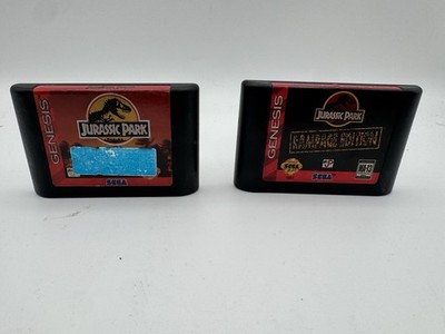 Jurassic Park & Jurassic Park Rampage Edition Sega Genesis Lot 2 Games