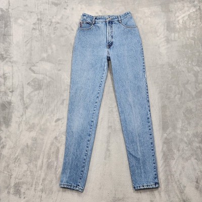 Vintage Bongo Jeans Womens 5 Juniors Blue High Rise Mom Tapered 90s USA Denim