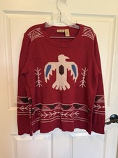 Wrangler Women s Aztec Thunderbird Western Print Knit Sweater XL