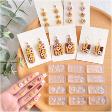 Dessert & Bread Polymer Clay Molds, Polymer Clay Silicone Molds, 12Pcs Earring M