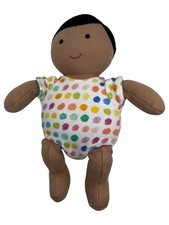 Lovevery Baby Doll Organic Cotton Brown Skin Black Hair Plush Learn Toy 8  