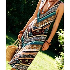 Boho Coastal Capri Breeze Floral Midi Dress Size XS NWT MSRP $45 | American Rag 