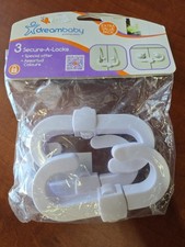 Dreambaby Secure -A-Lock Child Proof Sliding Safety Locks Mushroom Knobs D-Shape
