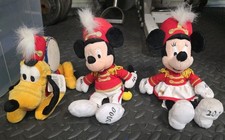 The Disney Store BAND Mickey MINNIE Pluto Bean Bag Beanie NWT 2000